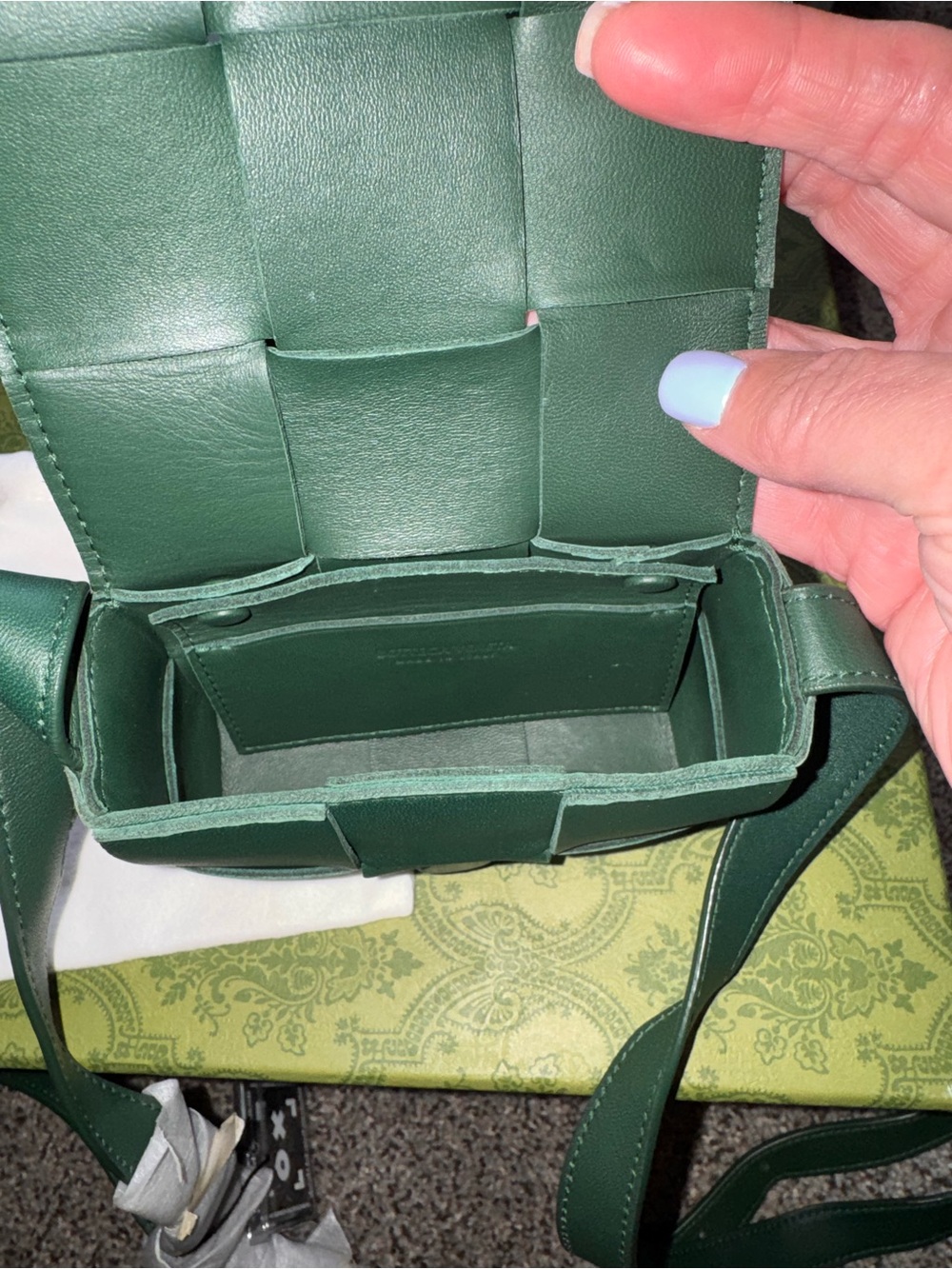 Bottega Veneta Dark Green Intrecciato Mini Cassette Bag - Picture 8 of 10